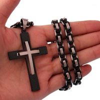 Wholesale Chains Cool Cross Jesus Stainless Steel Pendant Necklace Hip Hop Cuban Within Byzantine Link Crucifix quot