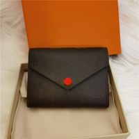 Wholesale leather wallet for women multicolor designer short wallet Card holder women purse classic zipper pocket Victorine