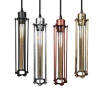 Wholesale American country retro chandelier lights industrial restaurant bar European style wrought iron long iron frame single flute pendant lamps