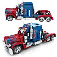 Wholesale 849pcs Peterbilt Heavy Container Truck building blocks Technic City Classic Pull Back Car Toy Gifts For Children Kids X0102