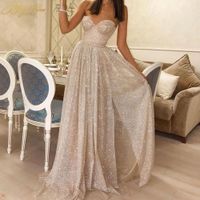 Wholesale Glitter Sequin Wedding Dresses Strapless Side Slit Bride Dress Sweetheart Shiny Wedding Gown Bridal Dress Ivory