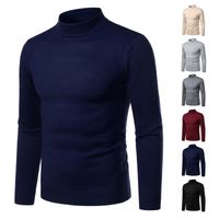 Wholesale Men s Sweaters High Neck Cashmere Knitwear Autumn Winter Thick Warm Turtleneck Sweater Male Slim Pullover Casual Solid Long Sleeves Tops
