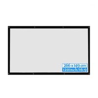 Wholesale Projection Screens HD D Wall Mounted Screen Inch Projector Fiber Canvas Curtain For Home Theater1
