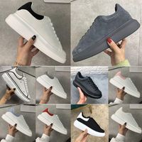 Wholesale platform Casual Shoes designer luxurys mens womens black white leather pink grey bule suede fashion women flat sneaker Party Lovers height Increasing customize