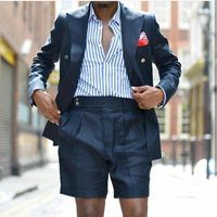 Wholesale Men s Suits Blazers Black Men With Short Pants Design Summer Blazer Slim Fit Pieces Groom Prom Party Jacket Pants