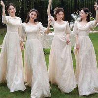 Wholesale Bridesmaid Dress new winter long sleeve style slim sister group graduation season champagne evening dress art test