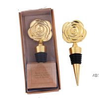 Wholesale Metal Wine Stopper Bar Tool Creative Rose Flower Shape Champagne Cork Stopper Wedding Guest Gift DWA11366
