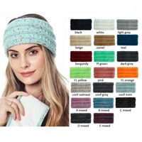 Wholesale Women Knitted Headband Winter Warmer Head Wrap Hairband for Ladies acrylic Crochet Fashion Hair Band head wrap Accessories hot colors