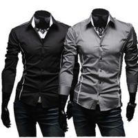 Wholesale Mens Fashion Luxury Stylish Casual Designer Dress Shirt Muscle Fit Shirts Colors Male Slim Casual Luxury Long Sleeved Shirts New