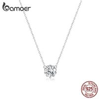Wholesale Simple Minimalist Short Necklace for Women Sterling Silver Clear Cubic Zircon Chain Necklaces Wedding Jewelry BSN085