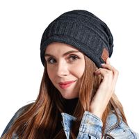 Wholesale Vertical pattern new hot sale Bluetooth knitted hat wireless call music stereo headset hat
