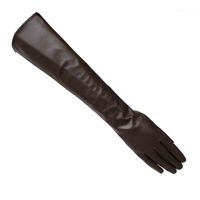 Wholesale Five Fingers Gloves Women Colors Opera Evening Party Faux Leather PU Over Elbow Long Glove1