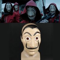 Wholesale Cosplay Party Mask La Casa De Papel Face Mask Salvador Dali Costume Movie Masks Realistic Christmas Halloween Xmas Masque Money Heist Props