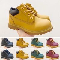Wholesale Timber Inch Kids Toddler Boots Classic Leather Waterproof Boys Girls Shoes Designers Wheat Black Nubuck Children Boots Size