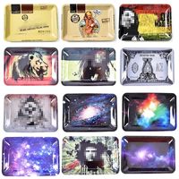 Wholesale Bob Marley Rolling Tray Styles Smoking Accessories Metal Cartoon Pattern mm For Tobacco Dry Herb Grinder Plate Household Clutter Storage Basin
