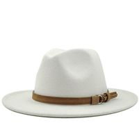 Wholesale Stingy Brim Hats High Quality Ladies Autumn Winter Hat Simple Suede Leather Fedora British style Jazz