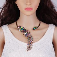 Wholesale New hot Crystal Beads Cuff Collar Choker Necklace Women multicolored Wedding Jewelry flower shape necklace
