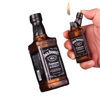Wholesale US STOCK Smoking Cigarette Accessories gas lighters Red wine bottle shape novelty lighter Christmas Halloween Gift