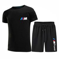 Wholesale 2021 Men s Fitness Sports T shirt Jogging Shirt Short sleeved Men Clothing Bmw Leisure Quick drying Sets X0610