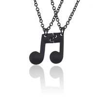 Wholesale Chains Fashion Note Necklace Piece Set Personality Music Friendship Stitching Pendant For Women Friend BFF Couple Gift1