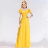 Wholesale Wrap Sleeves Yellow Mother of the Bride Dresses Wedding Guest Evening Gowns Long