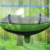Wholesale Tents And Shelters Fully Automatic Speed Open Hammock With Net Go SwingTent Mosquito Double Person Sleeping Outdoor Hunting Camping Portable
