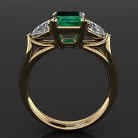 Wholesale Jewelry Green Women Bague Diamant Bizuteria Anillos De Pure Emerald Gemstone k Gold Ring for Females