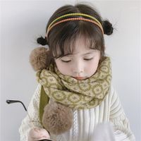 Wholesale Scarves Children s Scarf Wild Donut Woolen Yarn Baby Knitted Thick Warm1