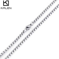 Wholesale Kalen Wholale Custom m Hip Hop Roll Sier k Gold Filled Plated Men Jewelry Stainls Steel Box Chain Necklace
