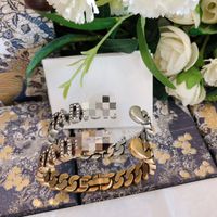 Wholesale D family Seiko fashion full diamond antique gold letter open bracelet crystal diamond chain bracelet