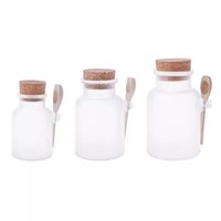 Wholesale 100ml ml ml Bath Salt Bottle with Wooden Lid Spoon Cork Storage Stopper Bottle Frosted Seal Jar Home Bathroom