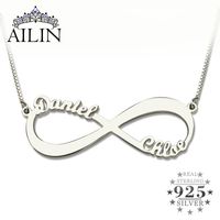 Wholesale Pendant Necklaces Personalized Infinity Necklace Two Name Silver Lover Jewelry Valentine s Day Gift