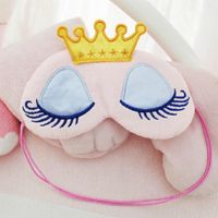 Wholesale Lovely Pink Blue Crown Sleeping Mask Eyeshade Eye Cover Travel Cartoon Long Eyelashes Blindfold Gift For Women Girls les Choose a02