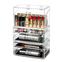 Wholesale Transparent Makeup Organizer Drawers Jewelry Storage Box Dust Proof Lipstick Organizer Acrylic Stackable Storage Box Y1113