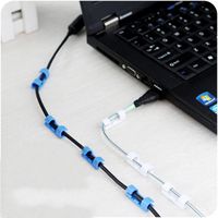 Wholesale Autohesion Wire Thread Management Device Household White Black Network Cable Fixing Clip Data Line Storage Finisher New zl J2