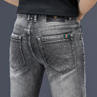 Wholesale Men s Jeans Autumn Winter Cotton Slim Elastic Italy Brand Business Pants Trousers Clothing Classic Style Denim