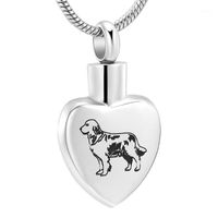Wholesale Chains IJD12432 Pet Dog Heart Shaped Stainless Steel Cremation Keepsake Necklace For Ashes Urn Box Pendant Shallow Memorial Jewelry1