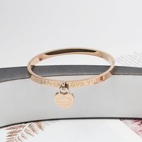 Wholesale Handmade Jewelry Stainless Steel Jewelry Love Hand Pendant Bracelet Titanium Steel Bangle For Women