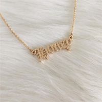 Wholesale Chokers IMITATION JEWELRY GOLD COLOR HONEY OLD ENGLISH NAME NECKLACE FOR WOMEN1
