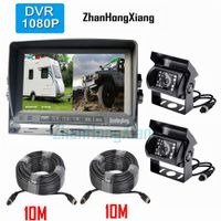 Wholesale 2x AHD p Car Backup Reverse Camera System with inch IPS CH Split Rear View Monitor DVR SD Recording For Bus Truck RV th Camper V24V