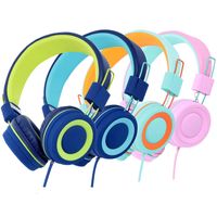 Wholesale kids Headphones with Microphone Music Stereo Earphones Adjustable Foldable Wired Children Headset for Girl Boy Gift Online Learning Tablet ipad iphone
