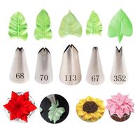Wholesale Leaves Stainless Steel Pastry Nozzles Set Bakeware Rose Flower Tips Leaf Piping Tubes DIY Cake Decorating Tips Q2