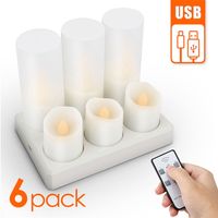 Wholesale Led Candles USB Rechargeable Flicker Flameless Tealight With Timer Remote Control valentine day Years Home Decoration Candle