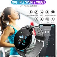 Wholesale 119 Plus Smart Bracelet Heart Rate Smart Watch Man Wristband Sports Watches Band Waterproof Smartwatch Android With Alarm Clock DHL FREE