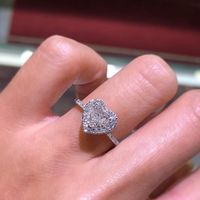 Wholesale New Fashion Jewelry Rings Hot Sale Creative Heart Shaped Full Diamond Rings Fashion Ladies Jewelry Rings Supply
