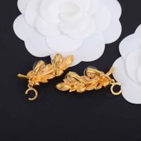 Wholesale Top quality New arrival Top quality drop clip earring with diamond and leaf shape for women wedding jewelry gift with box PS35