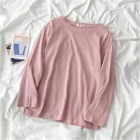 Wholesale Women s T Shirt T shirts Women Solid Cottons Short Sleeve Tees Loose Casual Simple Korean Style Summer Female T Shits For