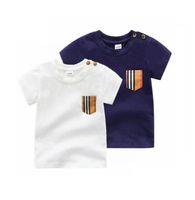 Wholesale 2022 Baby Boys Girls Summer T shirts Cotton Kids Short Sleeve T shirt Infant Breathable Soft Tops Tees Newborn Clothes Toddler Clothing Months Two Colors