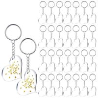 Wholesale Keychains Blanks Clear Acrylic Heart Shape Plain And Pieces Key Chain Metal Rings For DIY Projects Crafts1