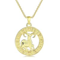 Wholesale Horoscope Zodiac Sign Gold Color Pendant Necklace Aries Leo Constellations Statement Jewelry Punk Vintage Choker Necklaces for Men Women
